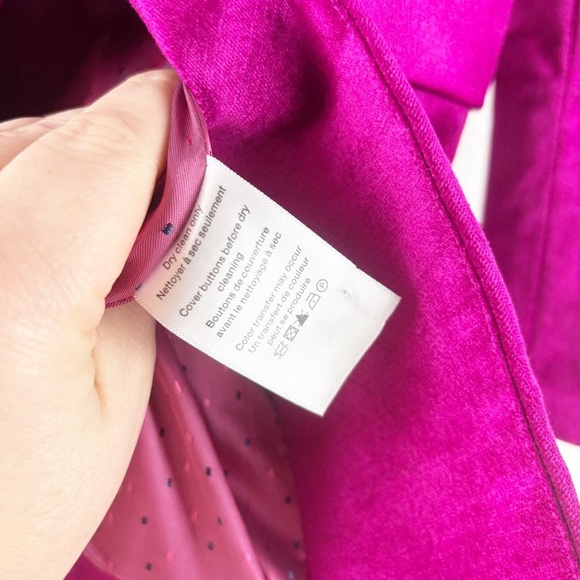 Veronica Beard Cencia Woven Satin Crystal Button Blazer Jacket Pink Size 8 - Picture 6 of 6